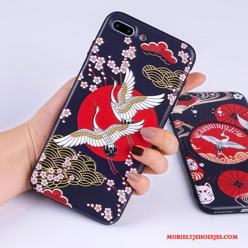 iPhone 7 Chinese Stijl Hoes Bescherming Blauw Wind Kunst Hoesje Telefoon