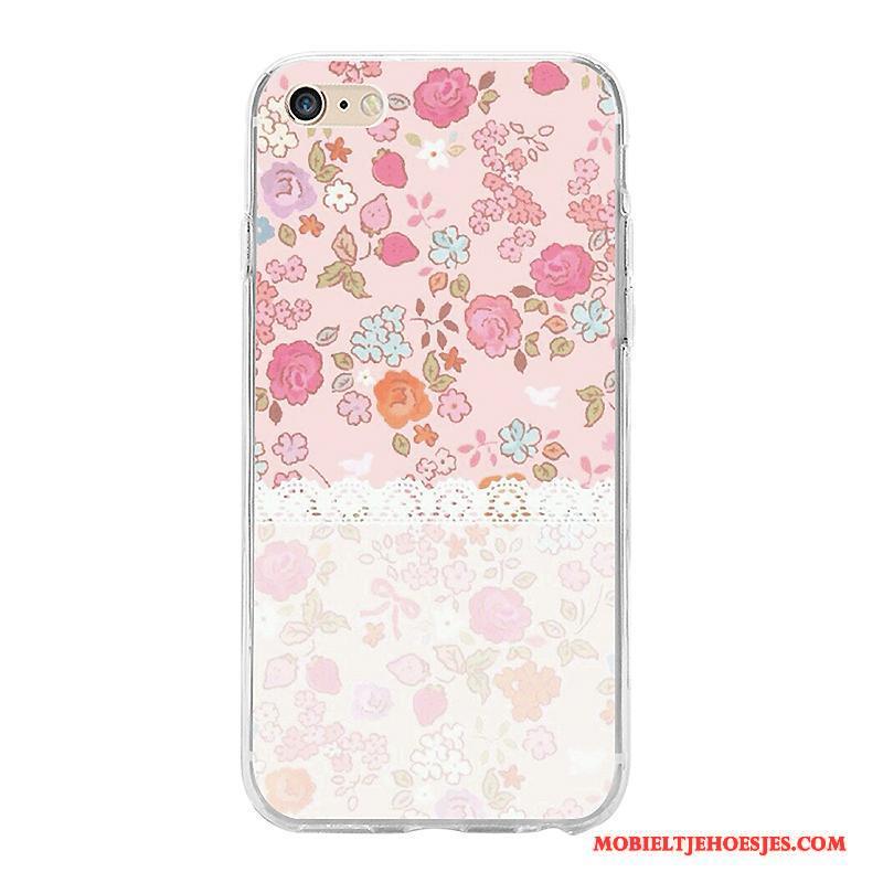 iPhone 7 Hanger Bloemen Hoesje Telefoon Zacht Roze Net Red Bescherming