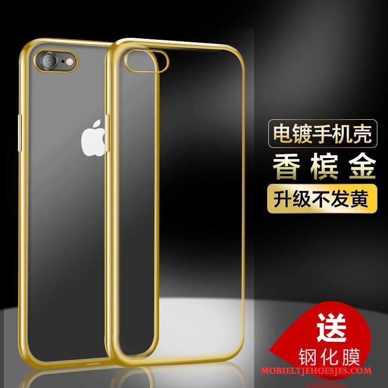 iPhone 7 Hoes Doorzichtig Siliconen Goud Anti-fall Hoesje Telefoon Nieuw