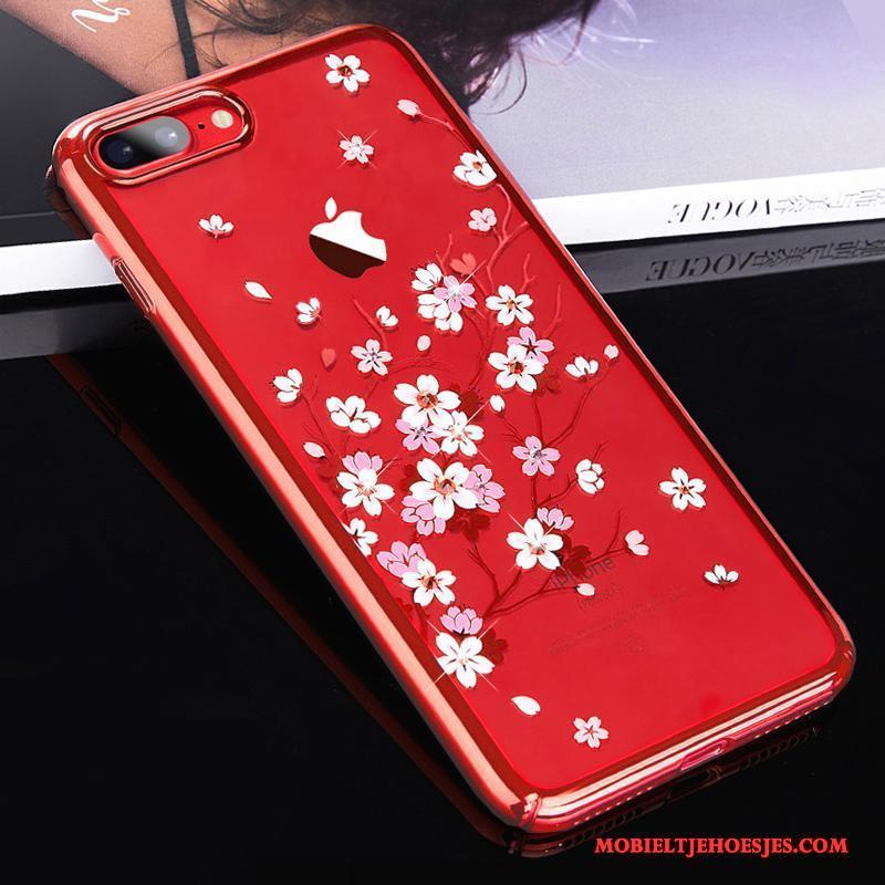 iPhone 7 Hoes Goud Rood Elegante All Inclusive Hoesje Telefoon Anti-fall