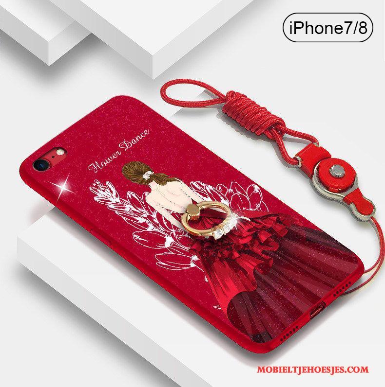 iPhone 7 Hoes Hoesje Telefoon Nieuw Trendy Merk Siliconen All Inclusive Rood