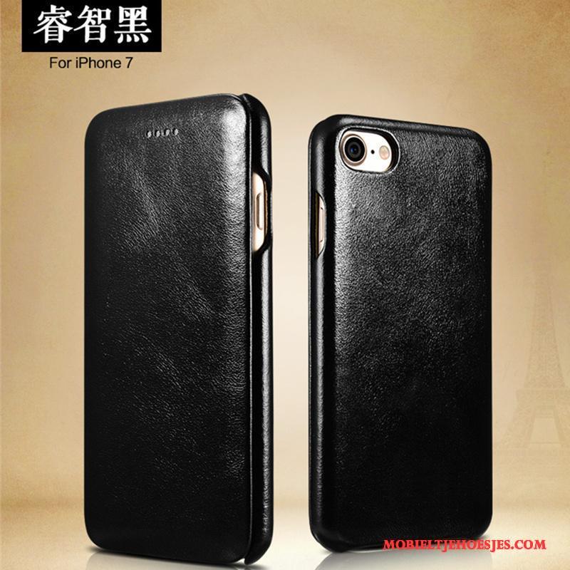 iPhone 7 Hoesje Bedrijf Hoes Bescherming Folio Leren Etui Zwart Mobiele Telefoon
