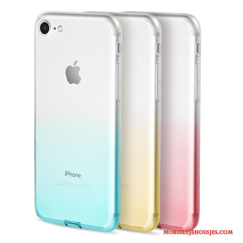 iPhone 7 Hoesje Scheppend Zacht Lichtblauw Kleurverloop Doorzichtig Telefoon