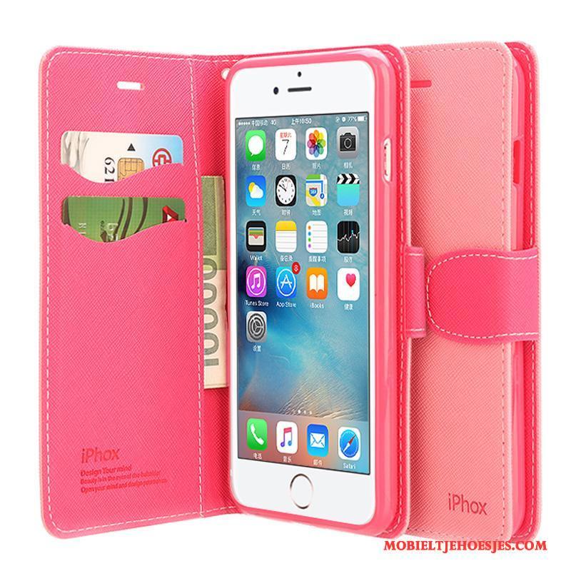 iPhone 7 Hoesje Telefoon All Inclusive Leren Etui Anti-fall Mobiele Telefoon Rood Folio