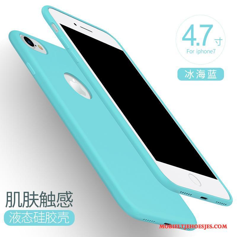 iPhone 7 Hoesje Telefoon Zacht All Inclusive Siliconen Blauw Pu