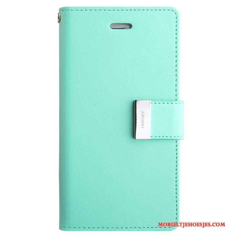iPhone 7 Leren Etui Zacht Siliconen Hoesje Telefoon Bescherming Groen Folio