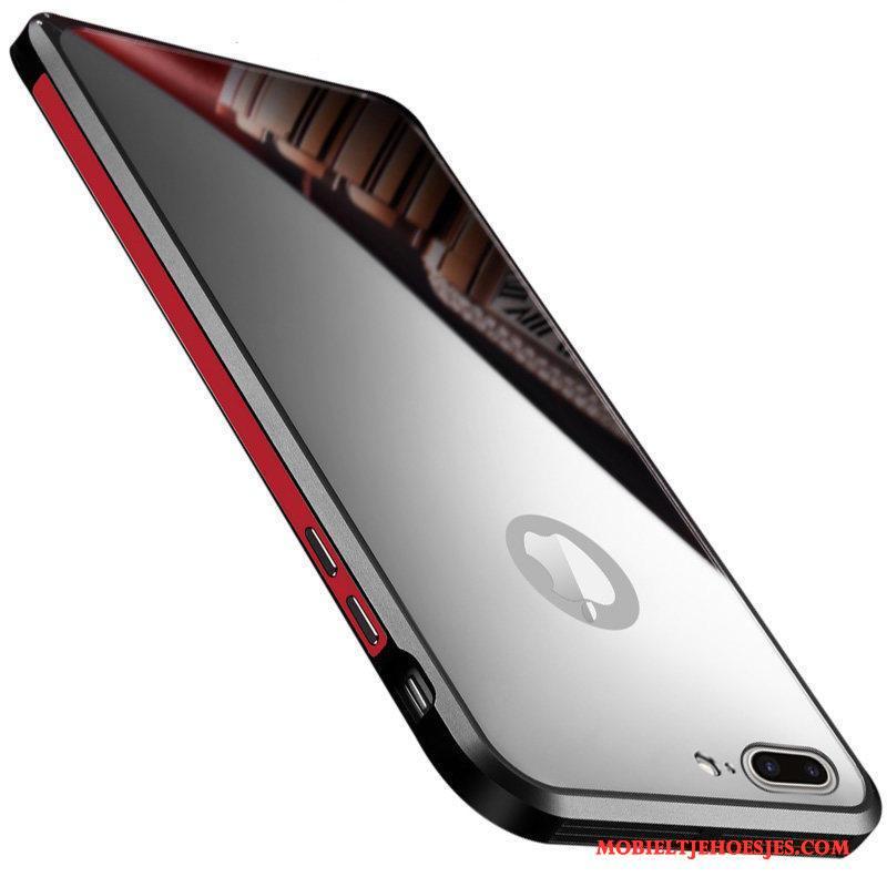 iPhone 7 Metaal Bescherming Zwart Hoes Hoesje Telefoon Anti-fall Spiegel