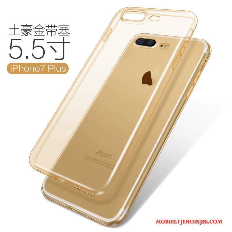 iPhone 7 Plus Anti-fall Zacht Doorzichtig Hoesje Telefoon Siliconen Bescherming Goud