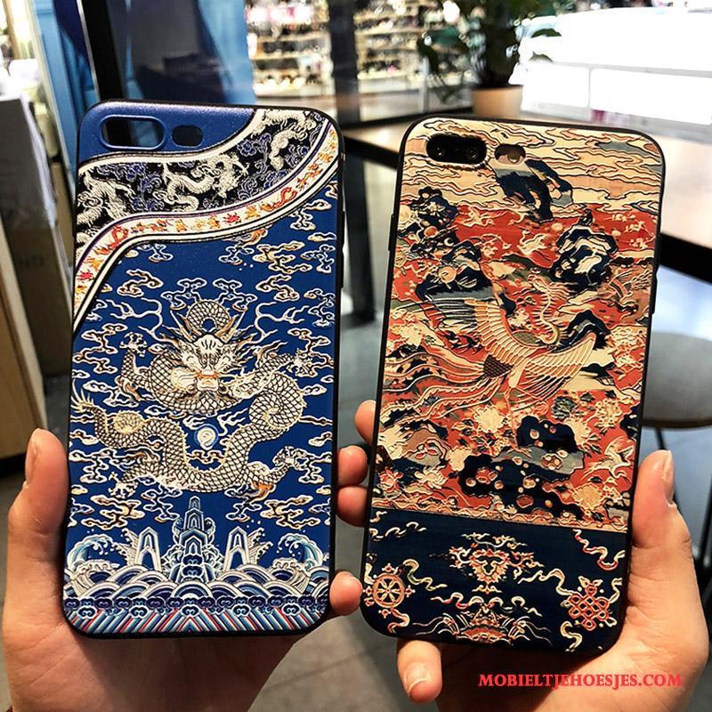 iPhone 7 Plus Draak Totem Hemming Blauw Hoesje Telefoon Bescherming Nieuw