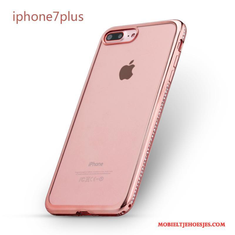 iPhone 7 Plus Hoesje Telefoon Rose Goud Nieuw Bescherming Anti-fall Siliconen Met Strass