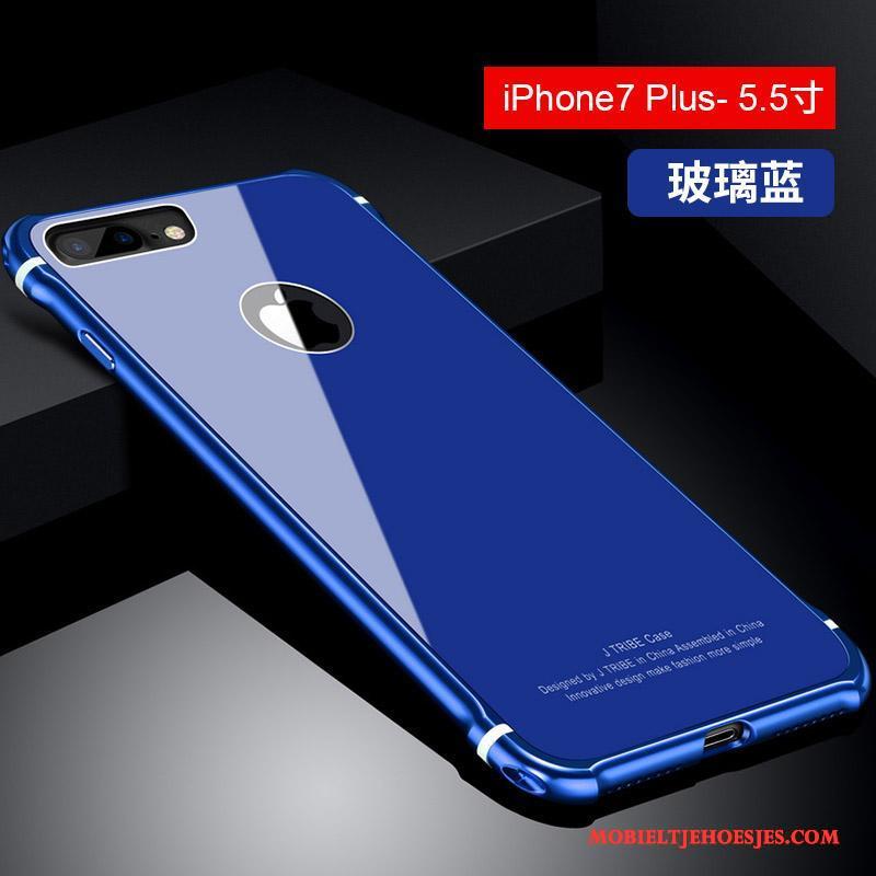 iPhone 7 Plus Metaal Anti-fall Blauw Hoes Hoesje Telefoon All Inclusive Trendy Merk