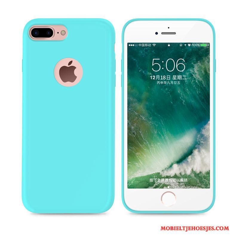 iPhone 7 Plus Pu Blauw Hoesje Siliconen Zacht All Inclusive Telefoon