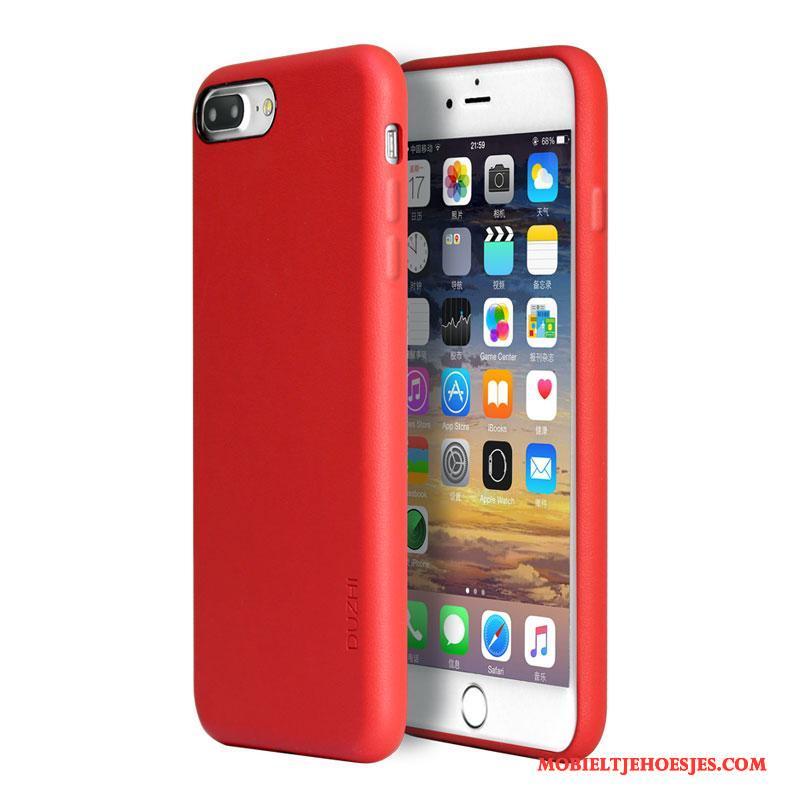 iPhone 7 Plus Trendy Merk Hoesje Telefoon Lovers Rood Anti-fall Leren Etui All Inclusive