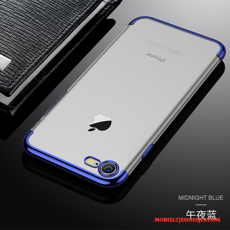 iPhone 7 Pu Siliconen Zacht Doorzichtig Hoesje Telefoon Blauw Dun
