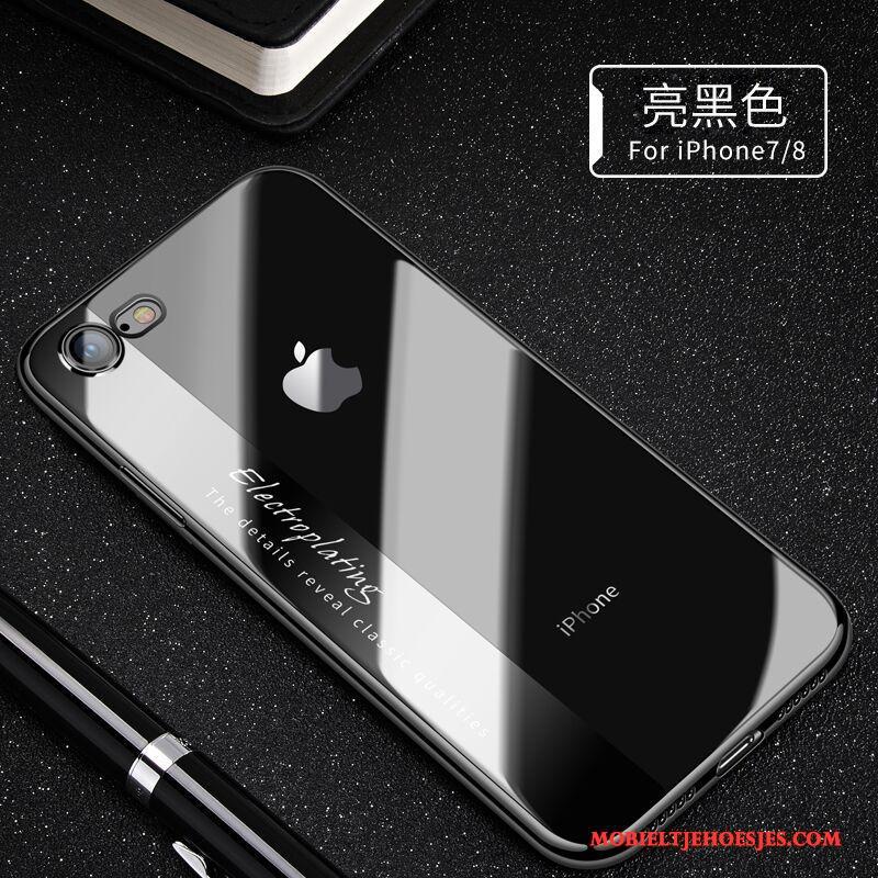iPhone 7 Zwart Siliconen Hoesje Doorzichtig Persoonlijk Telefoon Zacht