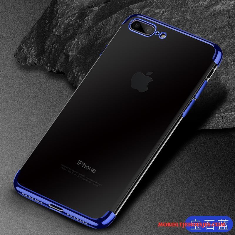 iPhone 8 Anti-fall Hoesje Telefoon Zacht Siliconen Blauw Doorzichtig