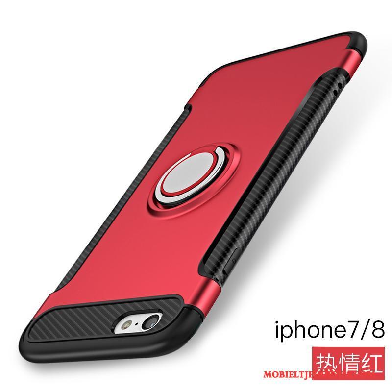 iPhone 8 Bescherming Rood Gemeenschappelijk Hoes Hoesje Telefoon Ondersteuning Ring