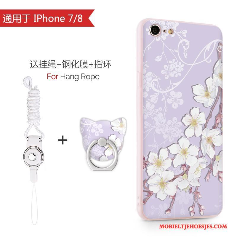 iPhone 8 Hanger Anti-fall Purper Mobiele Telefoon Hoesje Telefoon Zacht Bescherming