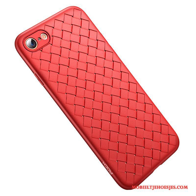 iPhone 8 Hoesje Anti-fall Hoes Weven Scheppend All Inclusive Rood Nieuw
