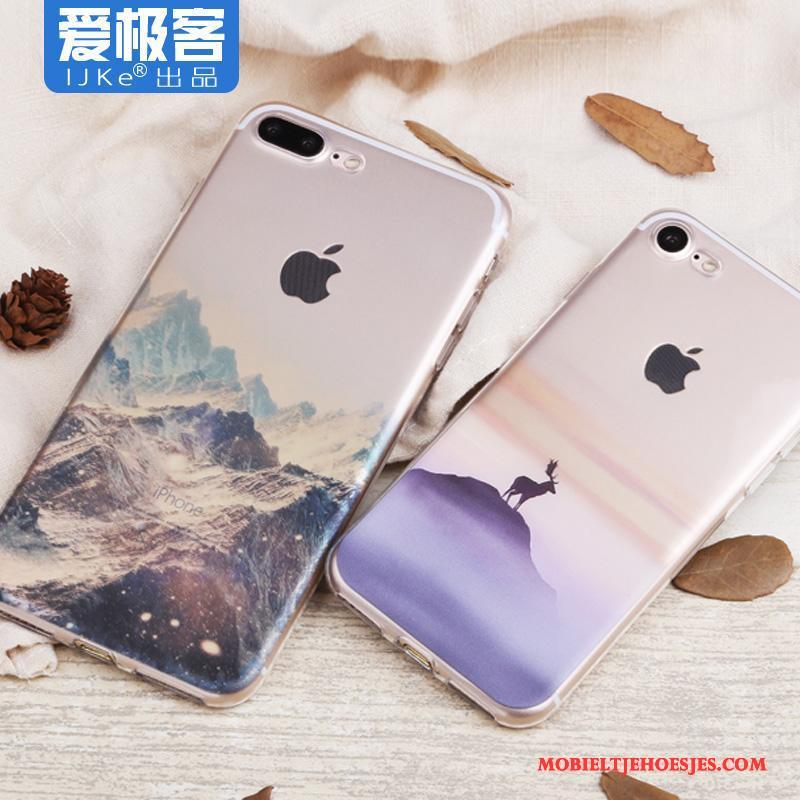 iPhone 8 Hoesje Anti-fall Zacht Trend Doorzichtig Siliconen Scheppend Hanger