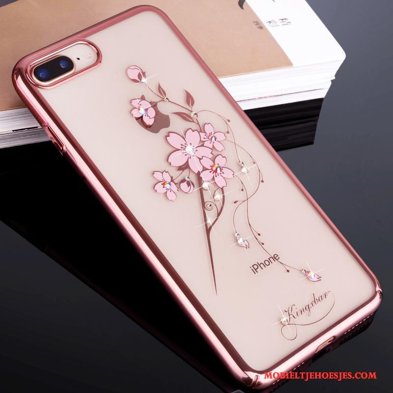 iPhone 8 Hoesje Rose Goud Hanger Hoes Trend Met Strass Luxe Nieuw