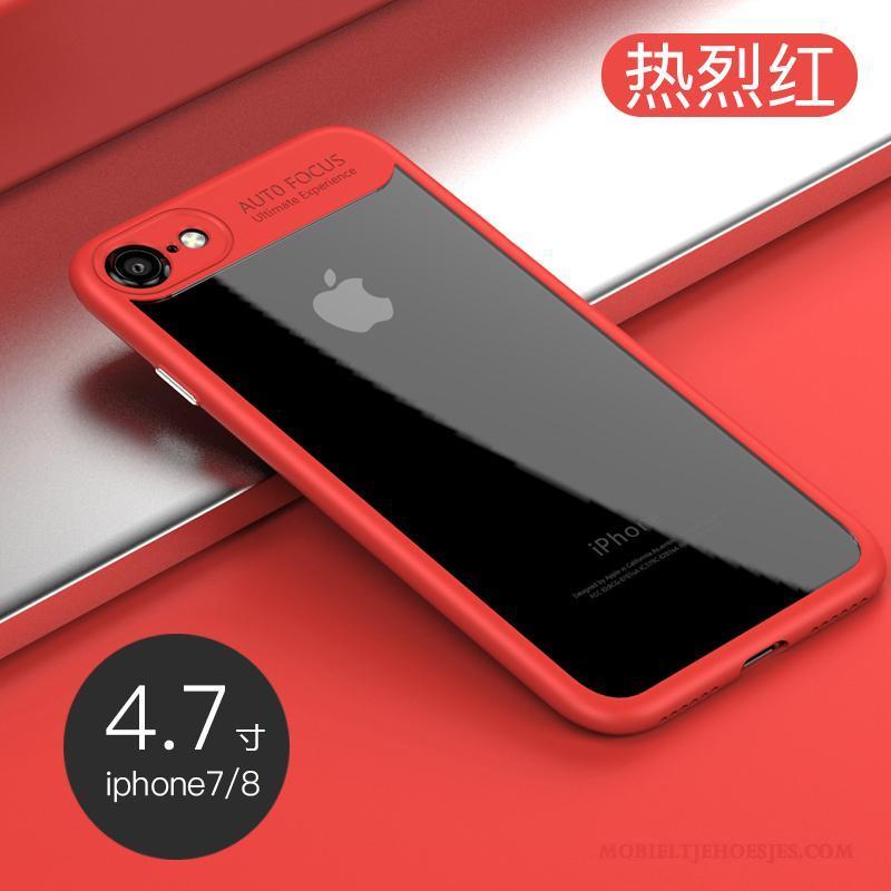iPhone 8 Hoesje Telefoon Bescherming Rood Trend Mobiele Telefoon Zacht Siliconen