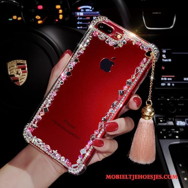 iPhone 8 Plus Hoesje All Inclusive Met Strass Kwasten Doorzichtig Anti-fall Hoes Luxe