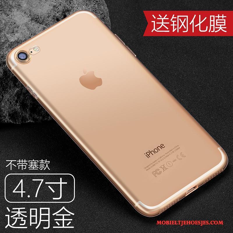 iPhone 8 Plus Hoesje Hoes Dun Bescherming Anti-fall Siliconen Doorzichtig Goud