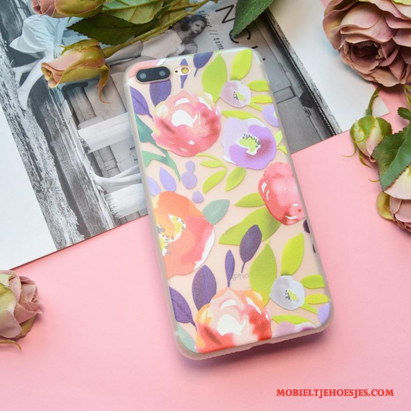 iPhone 8 Plus Patroon Schrobben Lovers Kleur Hoesje Zacht Telefoon