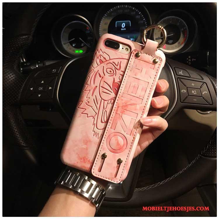 iPhone 8 Plus Persoonlijk Lovers Hoes Roze Dun Bescherming Hoesje Telefoon