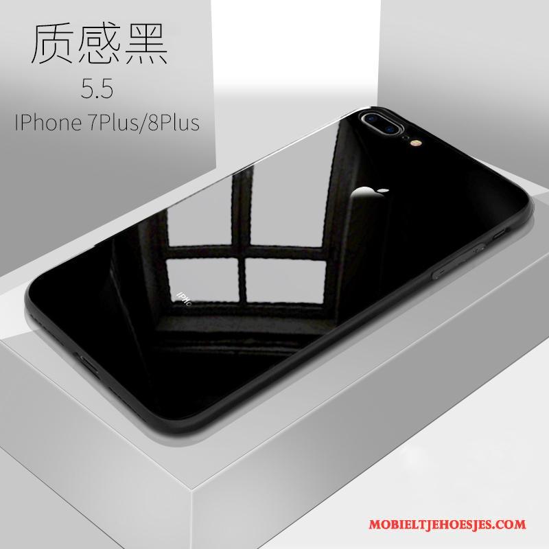 iPhone 8 Plus Trendy Merk Elegante Zwart Nieuw Hoesje Telefoon Bescherming Roze
