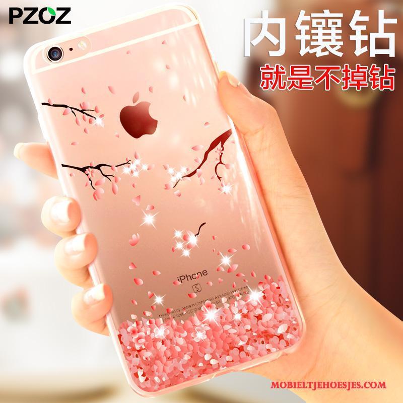 iPhone 8 Plus Trendy Merk Hoesje Telefoon Roze Hanger Nieuw