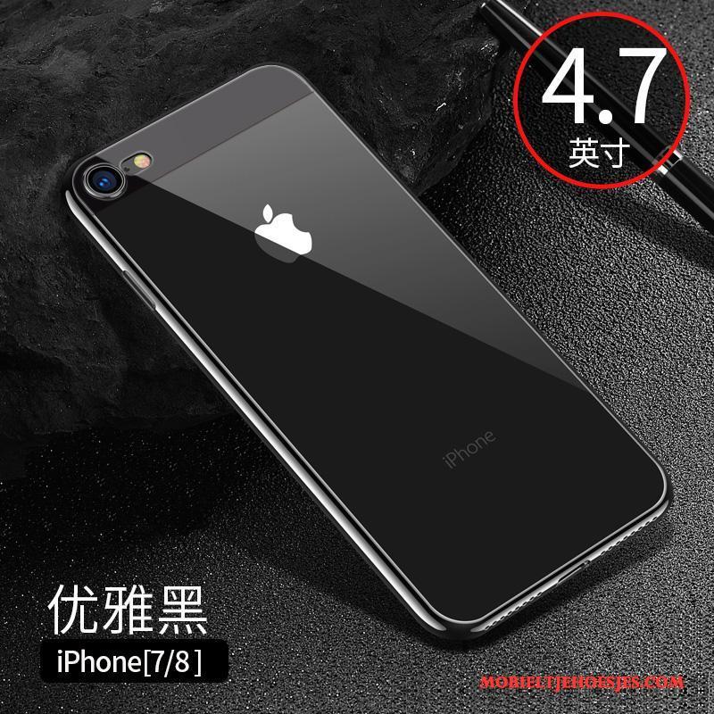 iPhone 8 Zacht Doorzichtig Hoesje Telefoon Zwart Anti-fall Siliconen