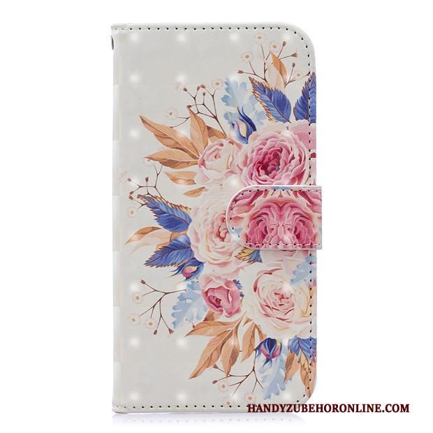 iPhone Se 2020 Bloemen Hoes Bescherming Zacht Leren Etui Zon Hoesje Telefoon