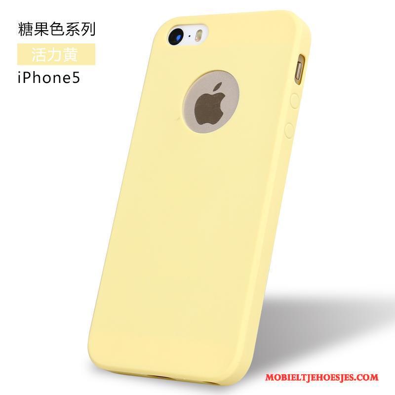 iPhone Se Hoesje Trend All Inclusive Geel Blauw Siliconen Hoes Mobiele Telefoon