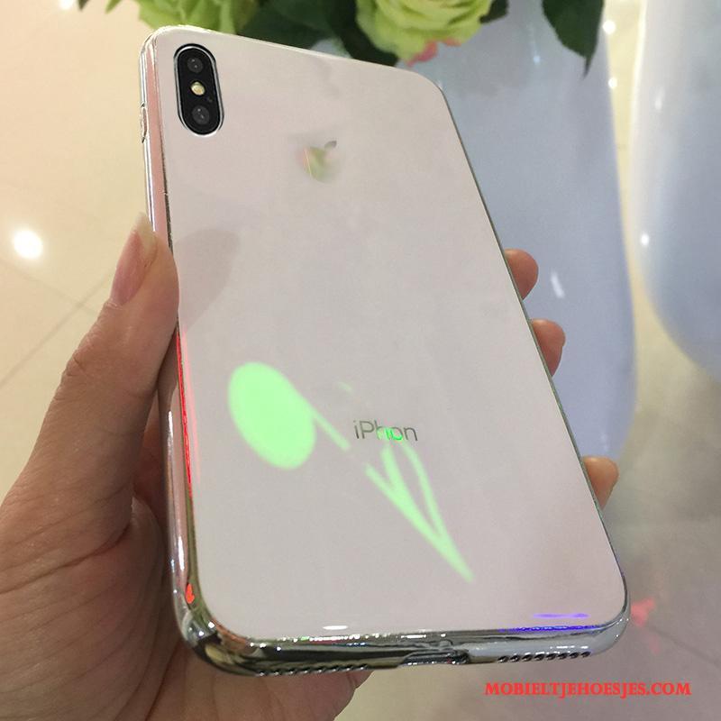 iPhone X All Inclusive Hoesje Telefoon Goud Glas Nieuw Wit Siliconen