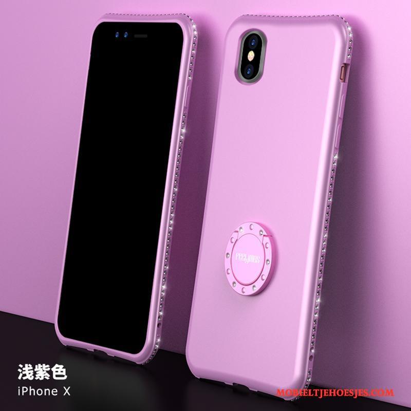 iPhone X All Inclusive Nieuw Trendy Merk Hoesje Telefoon Purper Dun Met Strass