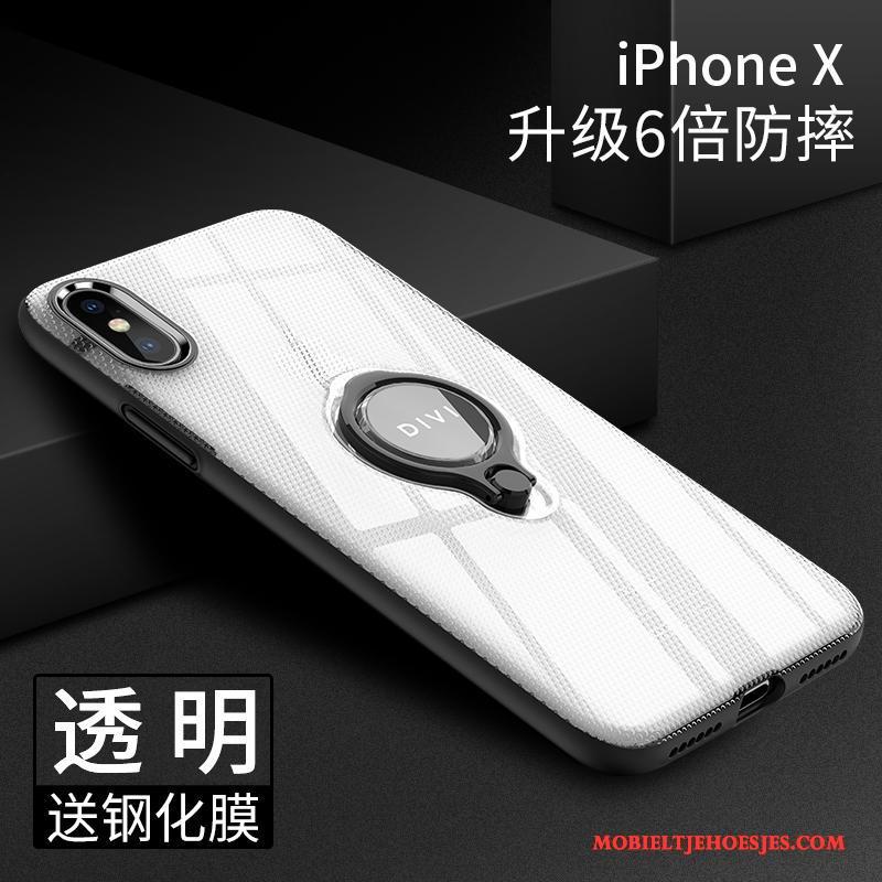 iPhone X Hoesje Ring Anti-fall Siliconen Dun All Inclusive Doorzichtig Zacht