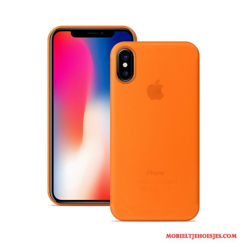 iPhone X Hoesje Telefoon Bescherming Oranje Schrobben Dun