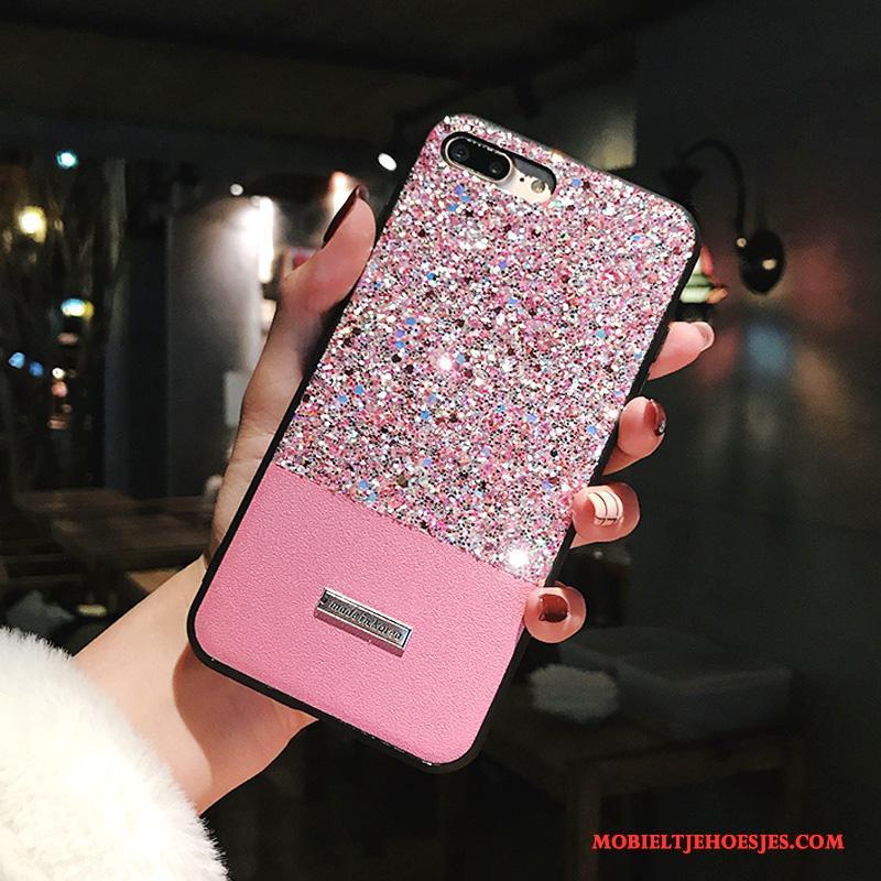 iPhone X Hoesje Telefoon Roze Gekleurde Gemengde Kleuren Met Strass Scheppend Anti-fall