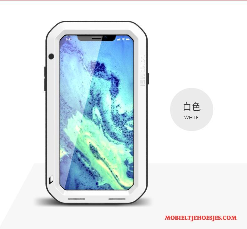 iPhone X Hoesje Telefoon Zilver Drie Verdedigingen Bescherming Decompressie Metaal Anti-fall