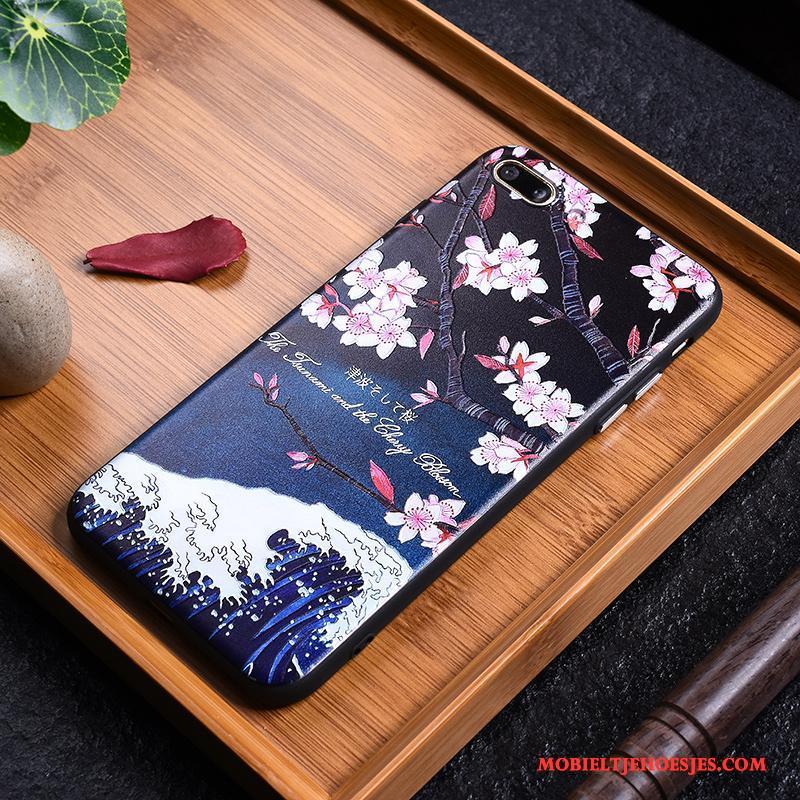 iPhone X Kraan Vintage Kers Hanger Japans Purper Hoesje Telefoon