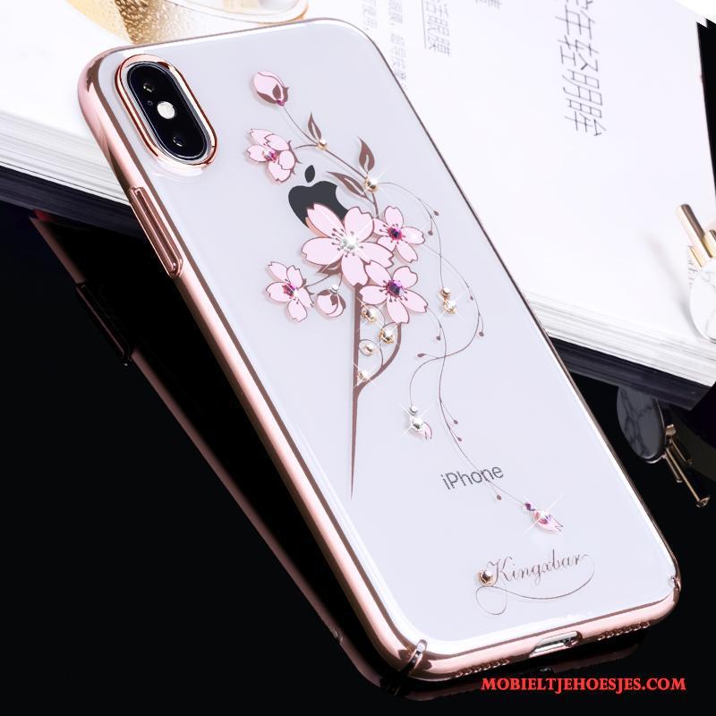 iPhone X Met Strass Rose Goud Hard Hoes Hoesje Telefoon Nieuw Luxe