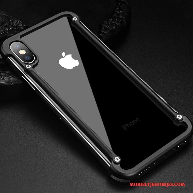 iPhone X Nieuw Scheppend Persoonlijk Hoesje Telefoon Metaal Omlijsting Anti-fall