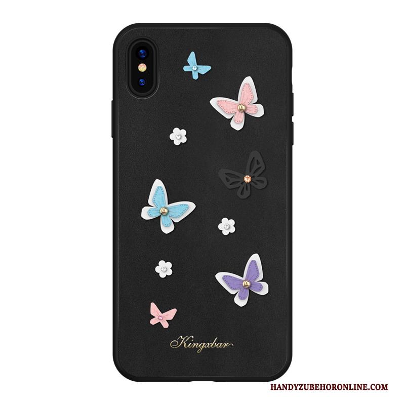 iPhone Xs Max All Inclusive Hoesje Telefoon Met Strass Persoonlijk Scheppend Leren Etui Bescherming