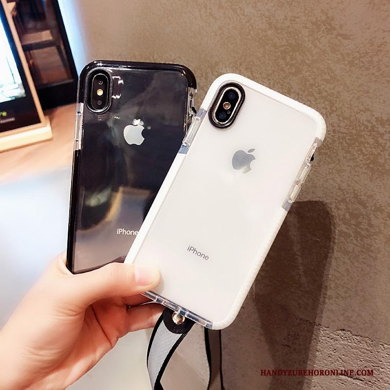 iPhone Xs Max Hoesje Bescherming All Inclusive Net Red Zwart Anti-fall Scheppend Eenvoudige