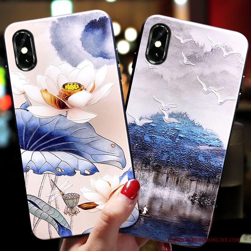 iPhone Xs Max Hoesje Dun Nieuw Lovers Siliconen Chinese Stijl Hanger All Inclusive