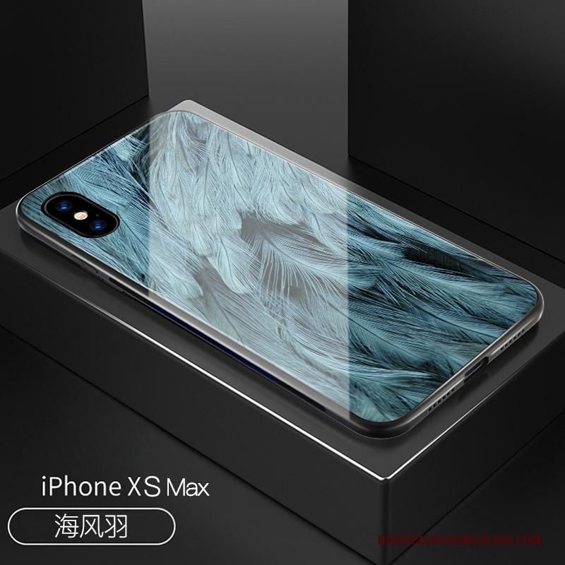 iPhone Xs Max Hoesje Telefoon Lovers Wind Blauw Licht Gehard Glas