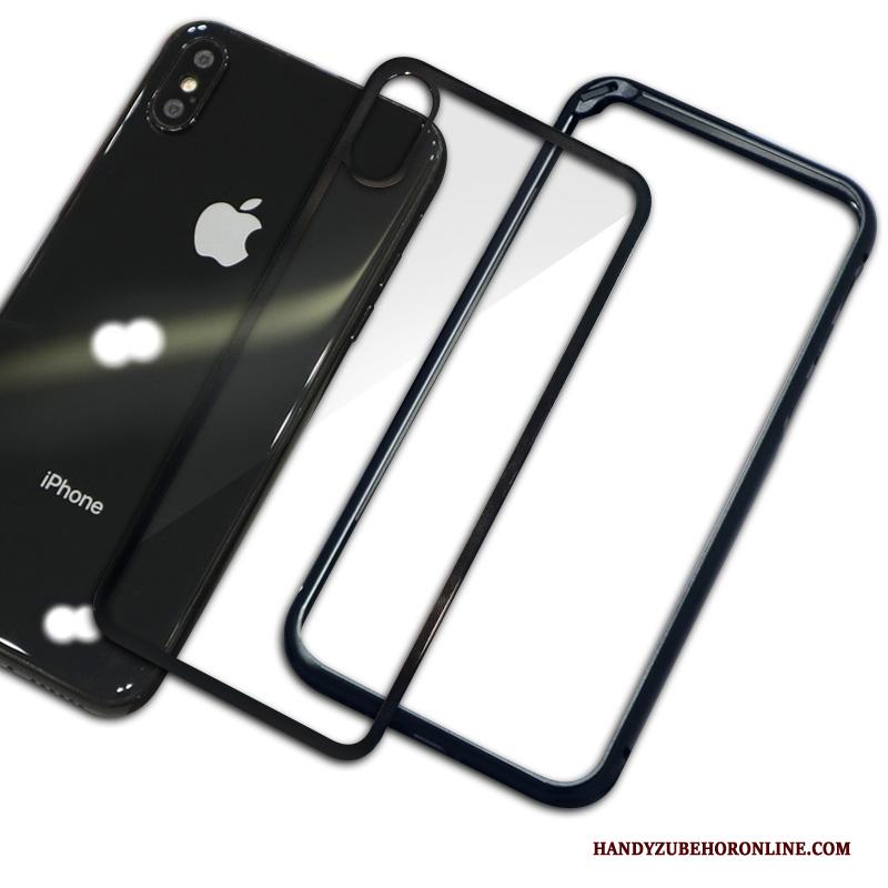 iPhone Xs Omlijsting Anti-fall Metaal Hoesje Telefoon Nieuw Glas Trendy Merk